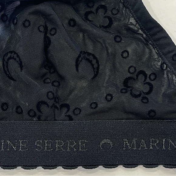 NWT Marine Serre Bralette SS23 Black Logos Size XS - Picture 4 of 12